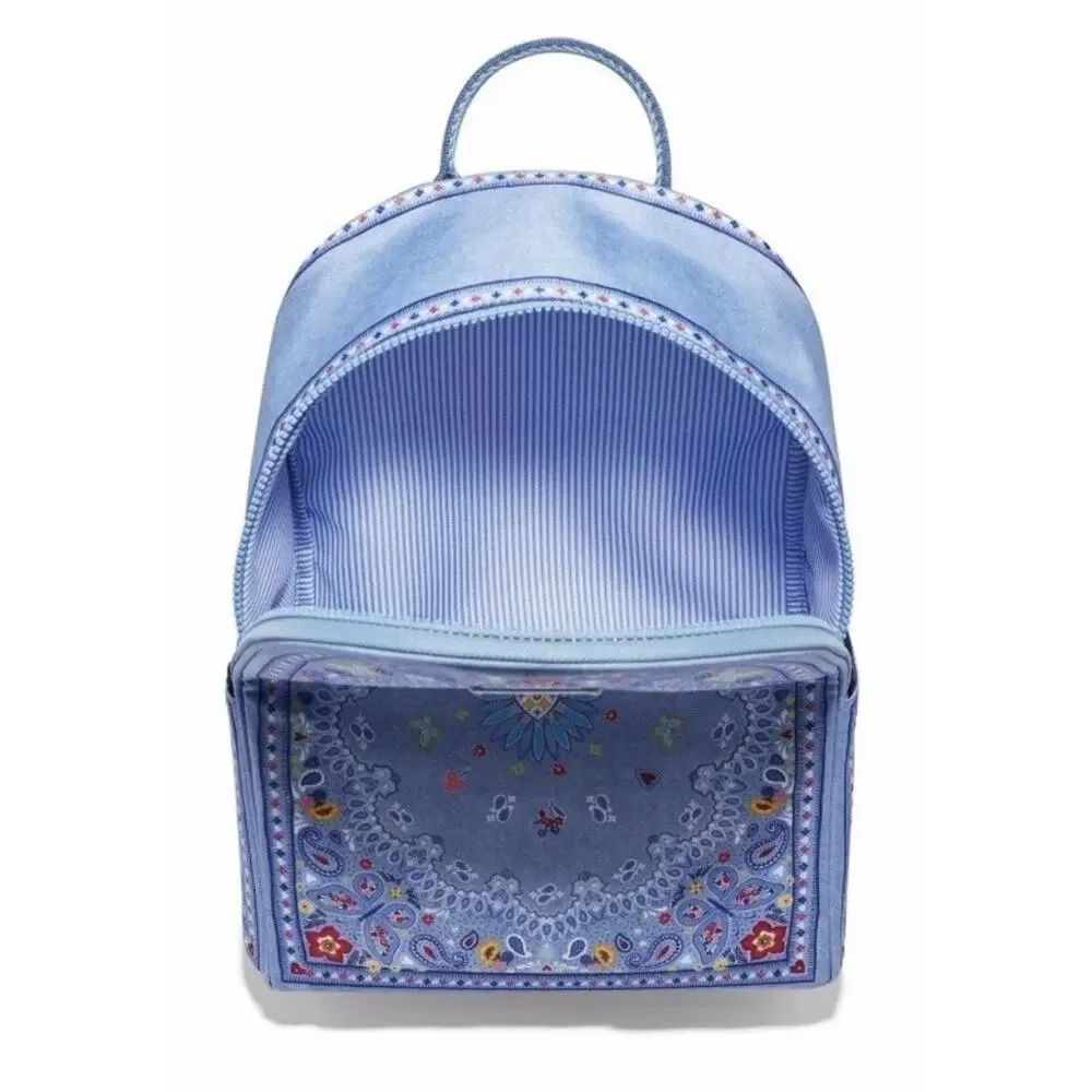 Brighton Backpack Womens Medium Blue Paisley Bandana Love Butterfly Print NWT